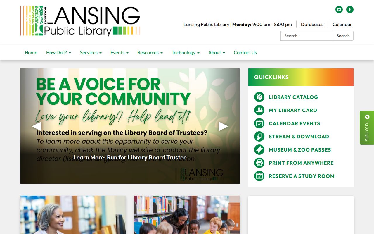 Lansing Public Library official homepage