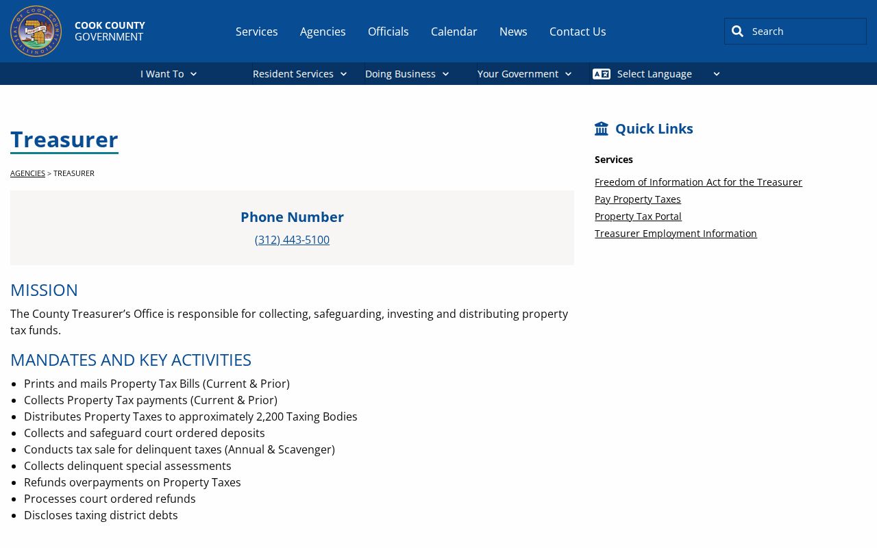 Cook County Treasurer property tax records page
