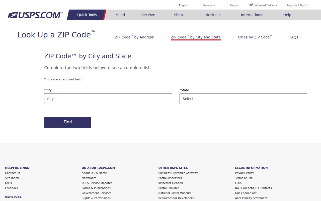 USPS ZIP Code Lookup for a Lansing postal address
