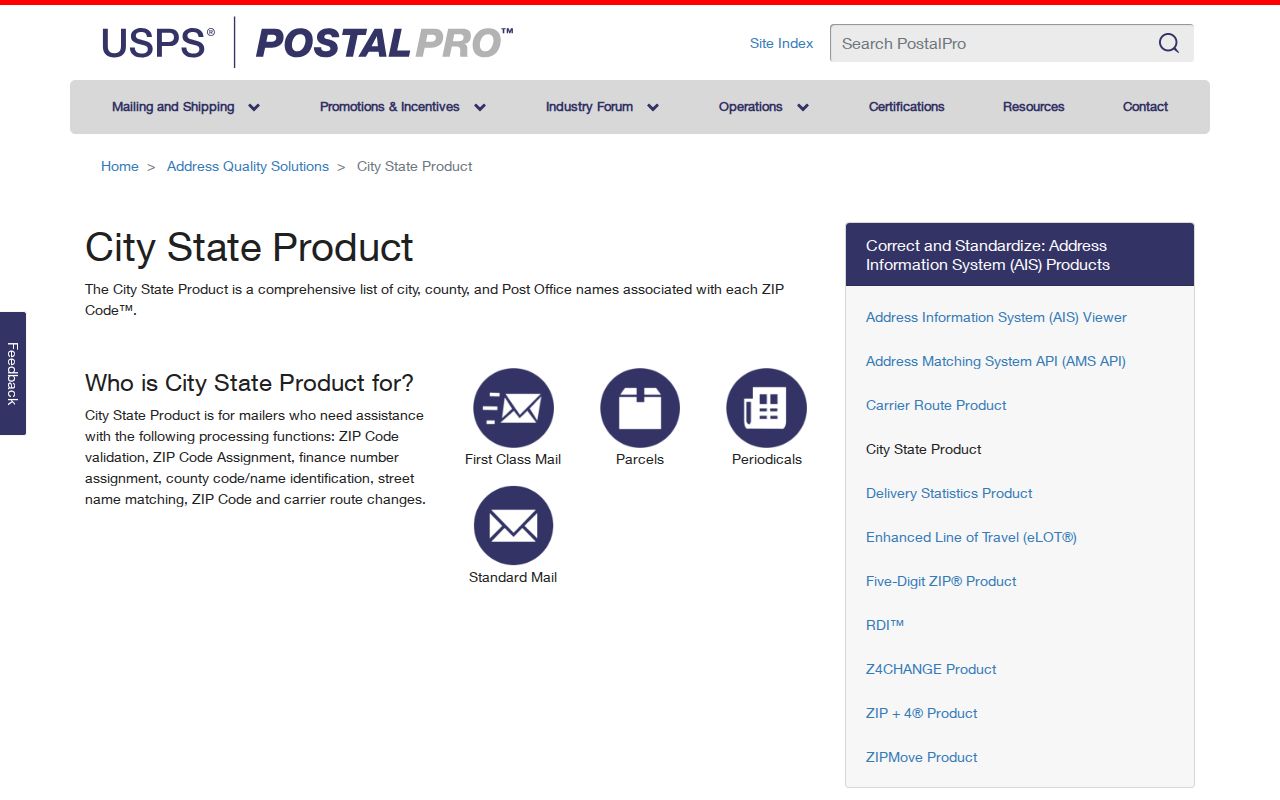 USPS City State Product for Lansing ZIP relationships