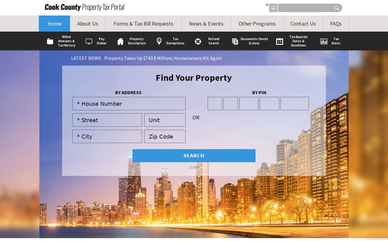 Cook County property address and optional ZIP search for Lansing